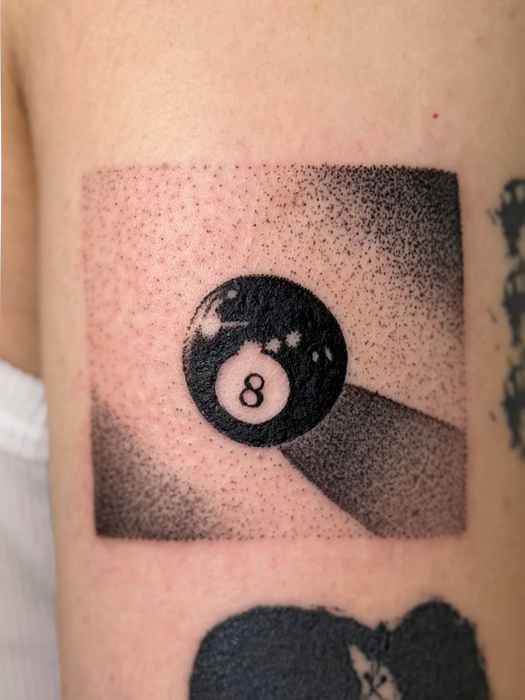 Tattoo by @enjolieart — dotwork, black_and_grey