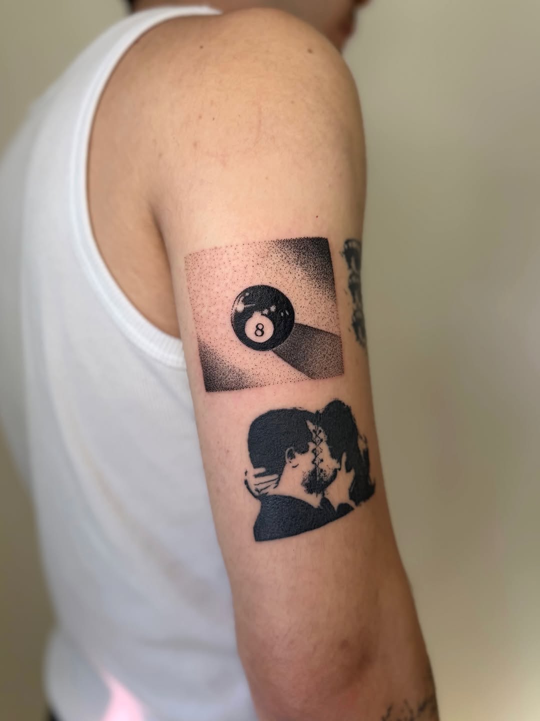 Tattoo by @enjolieart — black_and_grey, dotwork