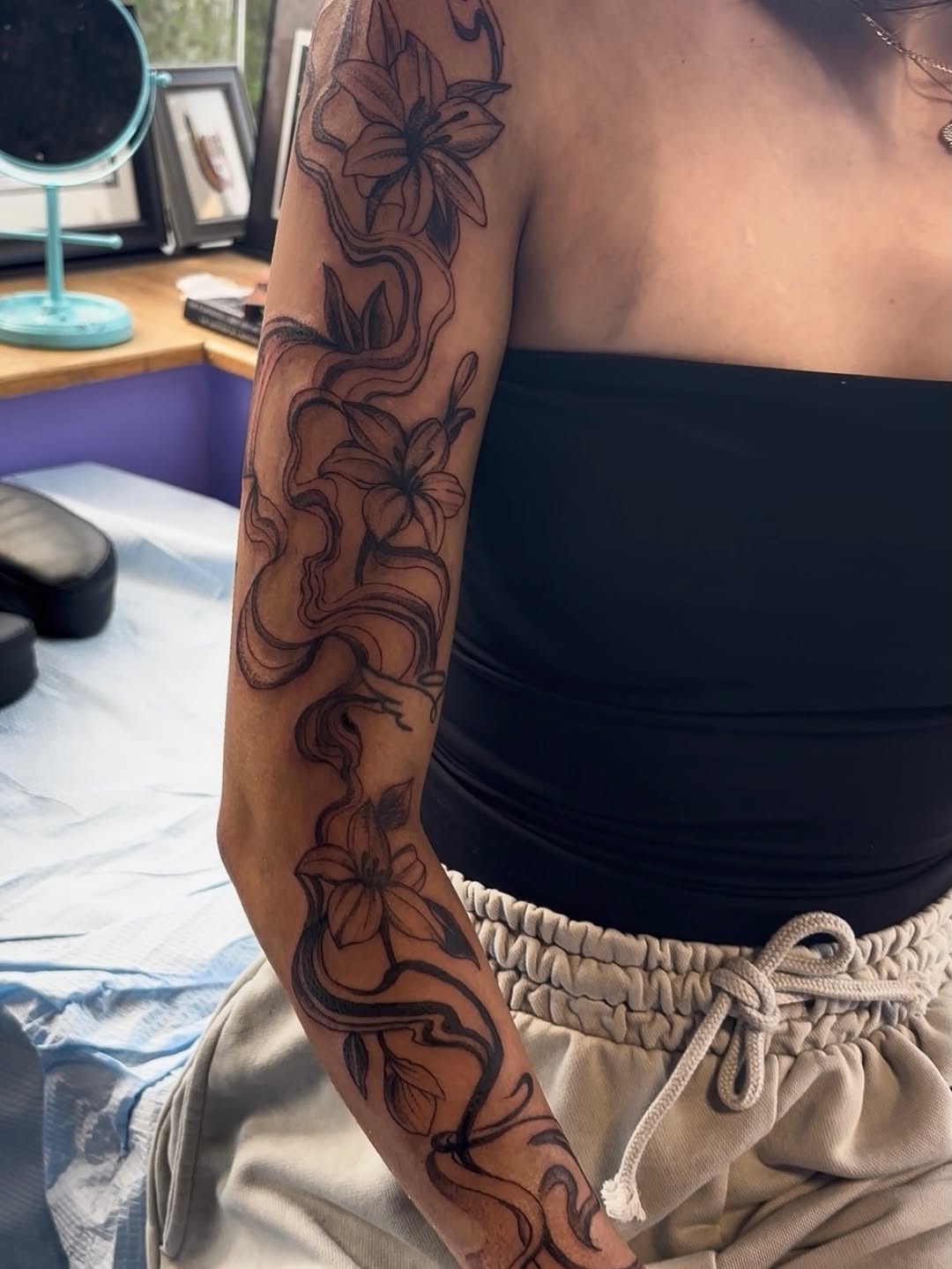 Tattoo by @leahelisabethtattoos — fine_line, black_and_grey