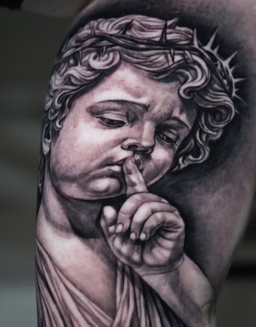 Tattoo by @s0phia_tattoos — realism, black_and_grey
