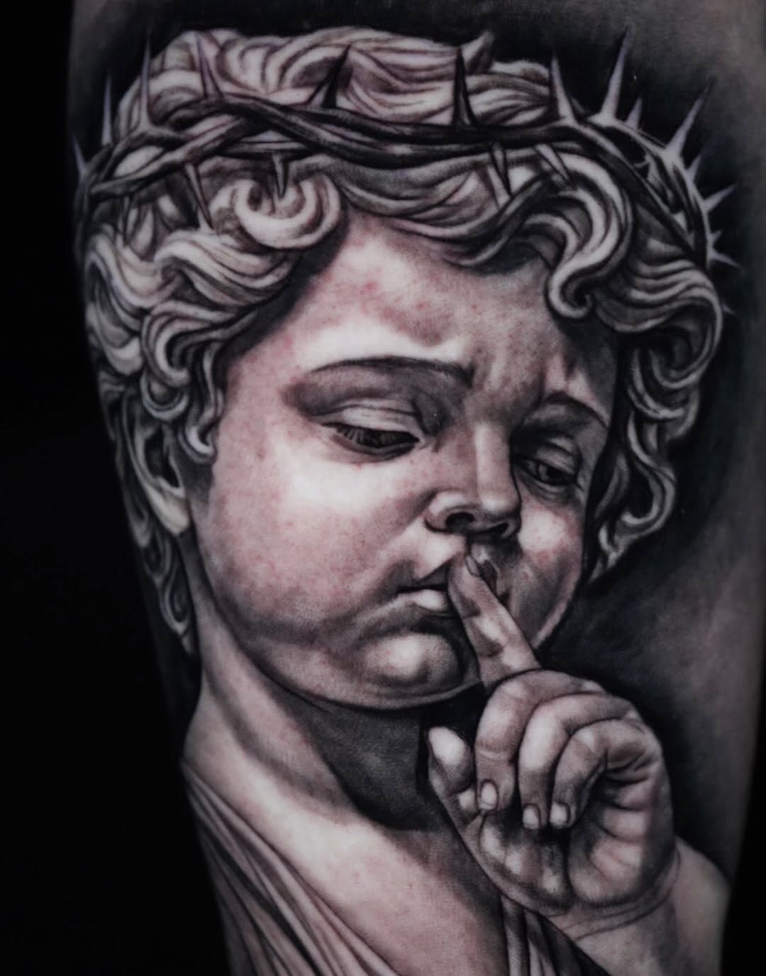Tattoo by @s0phia_tattoos — realism, black_and_grey