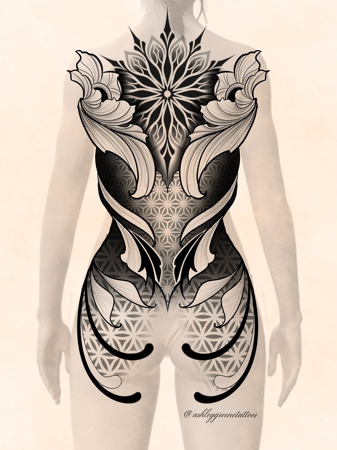 Tattoo by @ashleygreenetattoos — ornamental, geometric