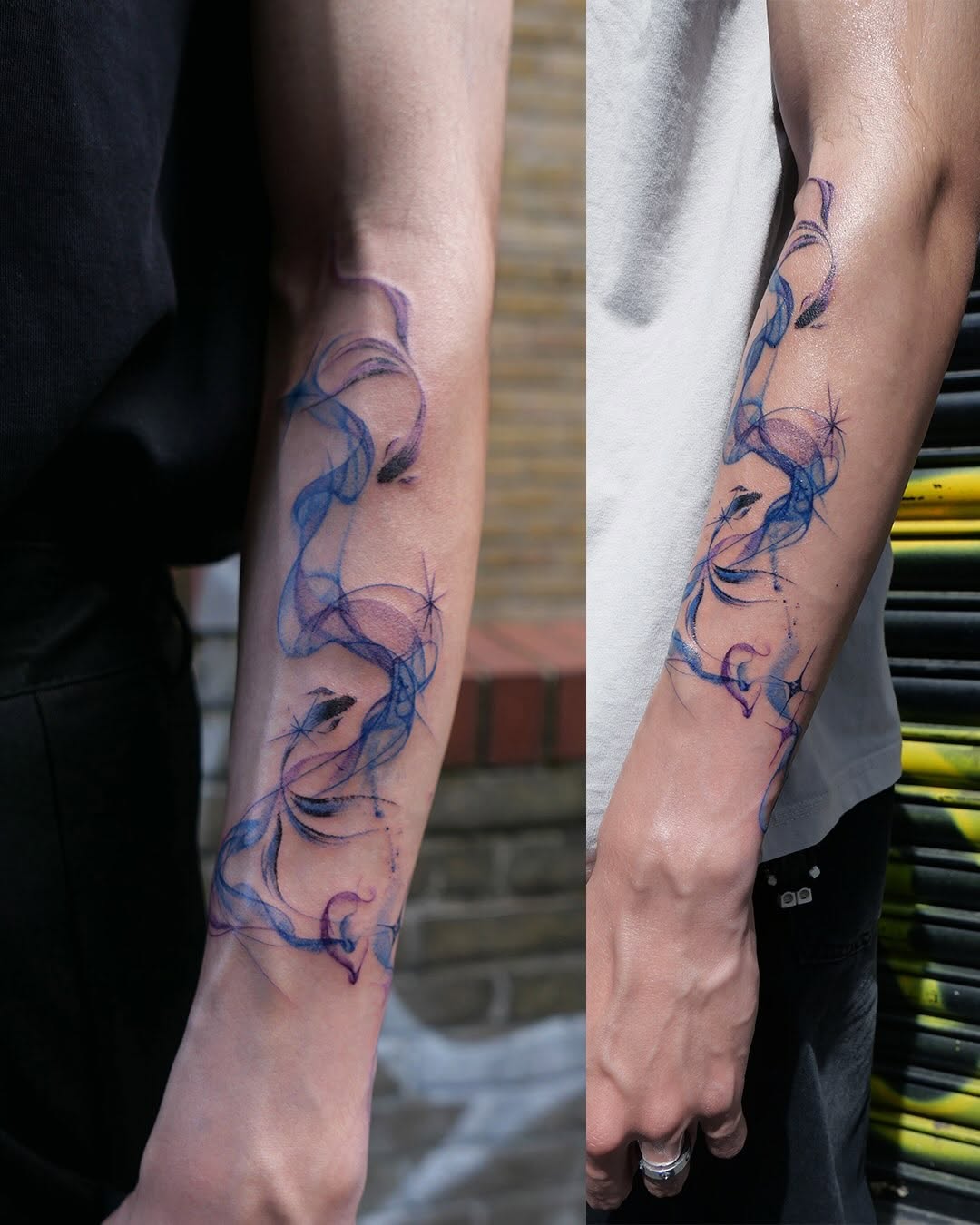 Tattoo by @dowha.tt — watercolor, fine_line