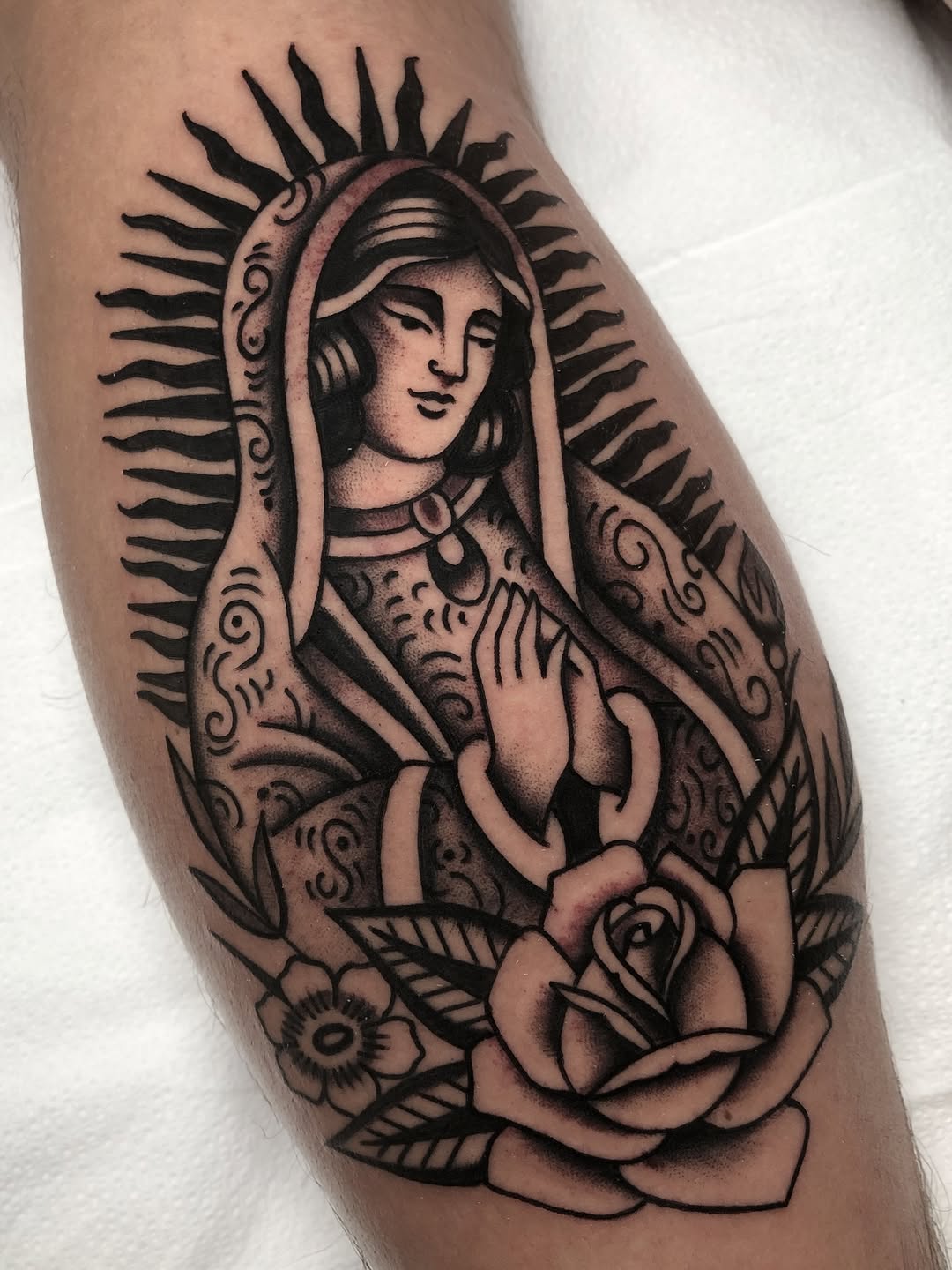 Tattoo by @angelwesttattoo — american_traditional, black_and_grey