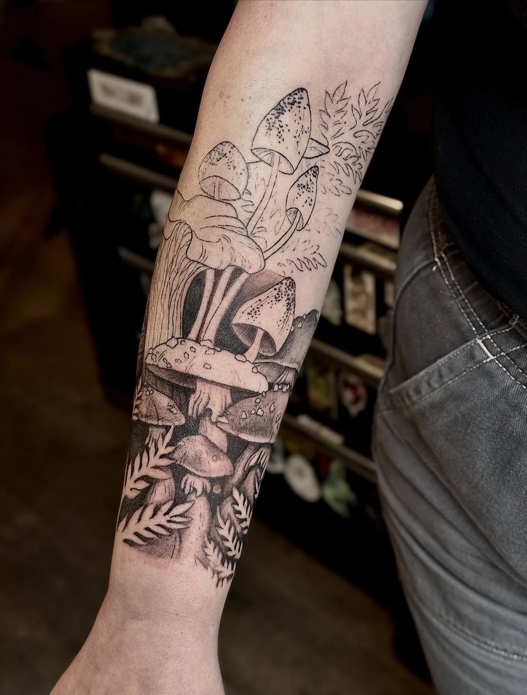 Tattoo by @velvet.briar — black_and_grey, illustrative