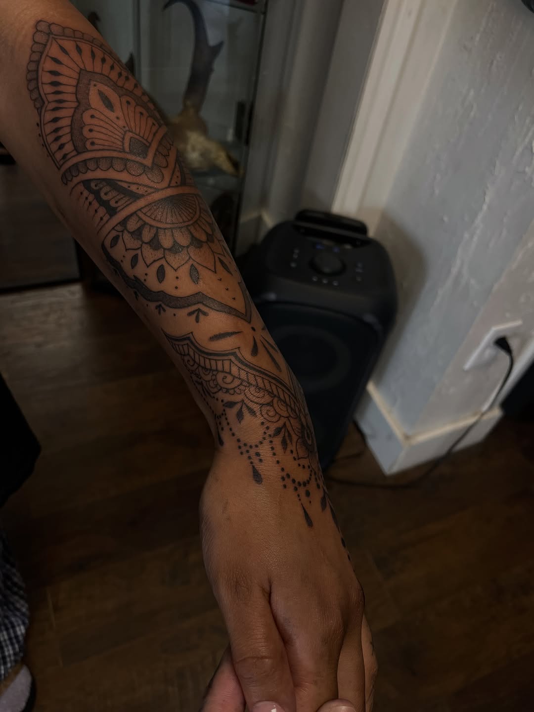 Tattoo by @_sinnertattoos โ ornamental, dotwork