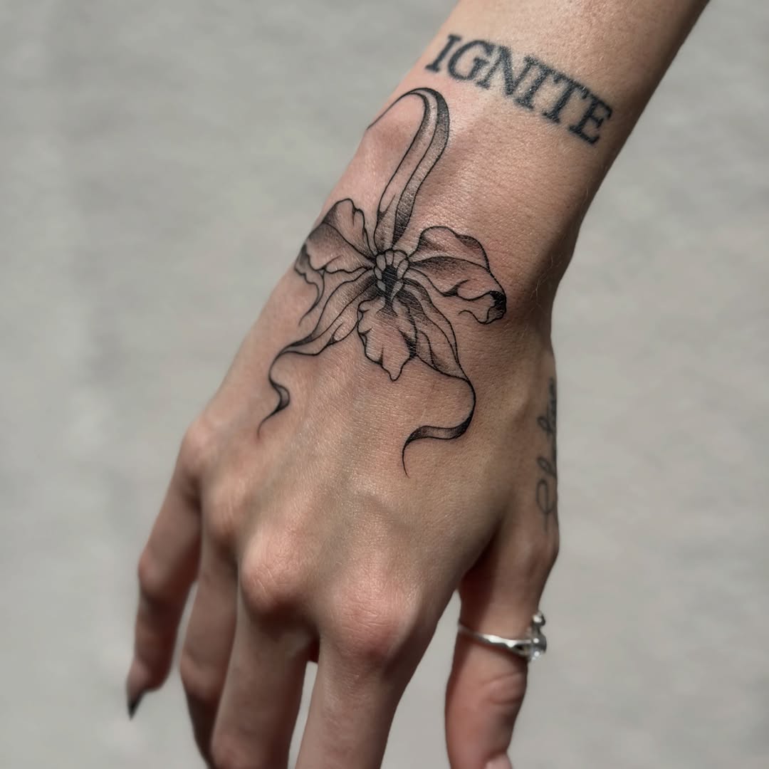 Tattoo by @fleabagtattoos — fine_line, black_and_grey
