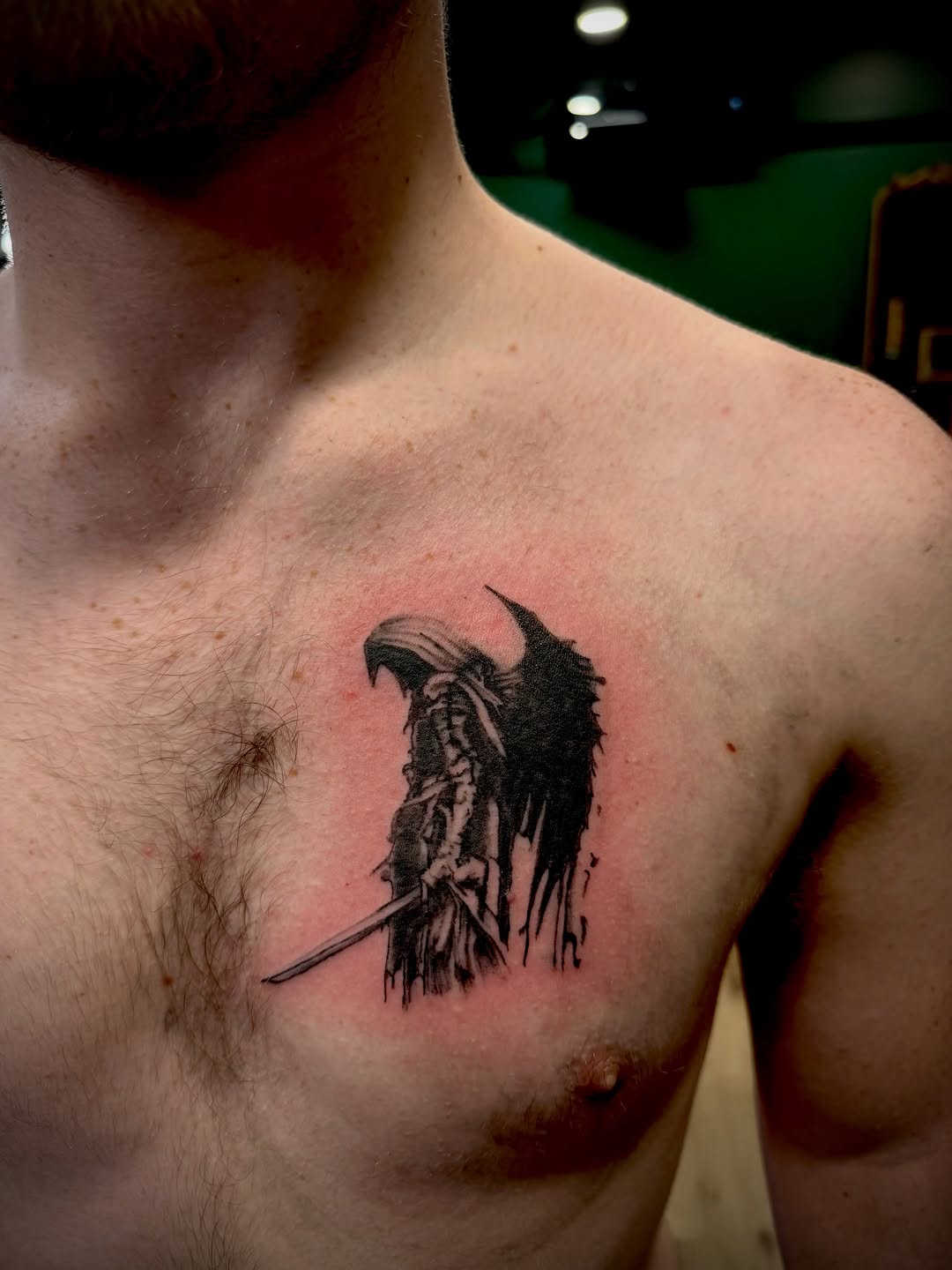 Tattoo by @dtf.tattoos — black_and_grey, dark_realism