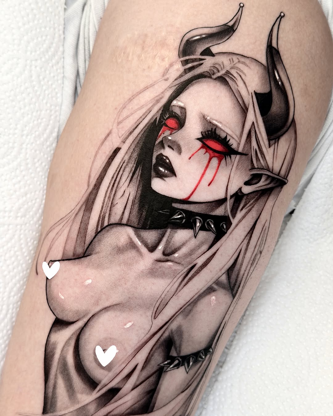 Tattoo by @tommytattoo333 — black_and_grey, dark_realism