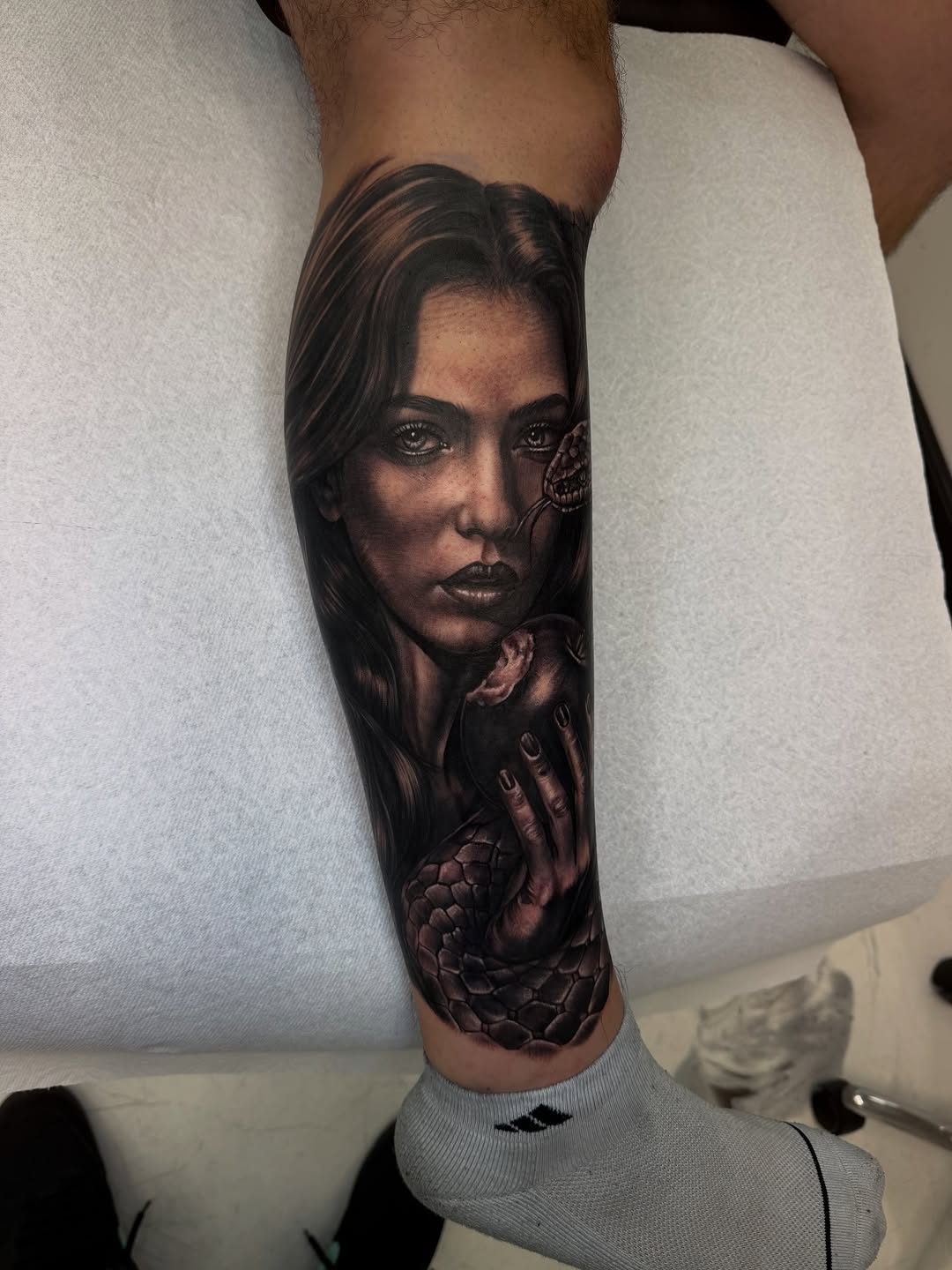 Tattoo by @la.wry โ realism, black_and_grey