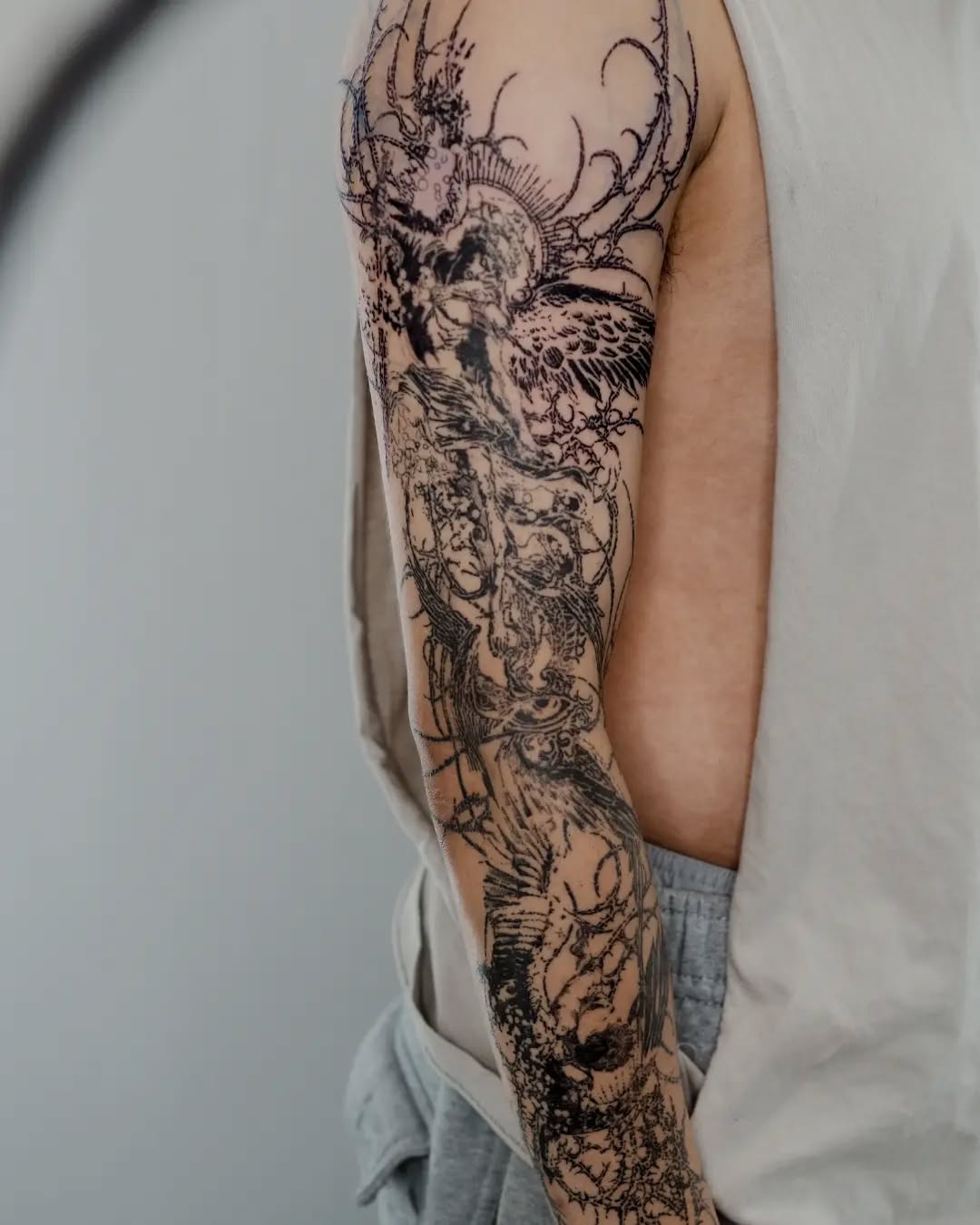 Tattoo by @mk_tt__ — blackwork, illustrative