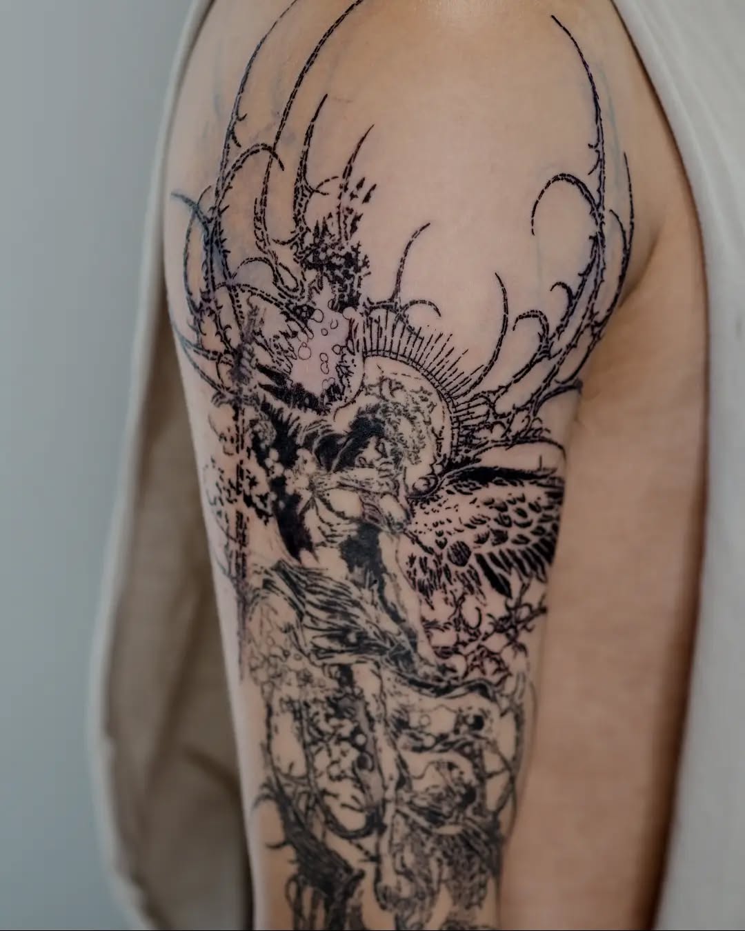 Tattoo by @mk_tt__ — blackwork, illustrative