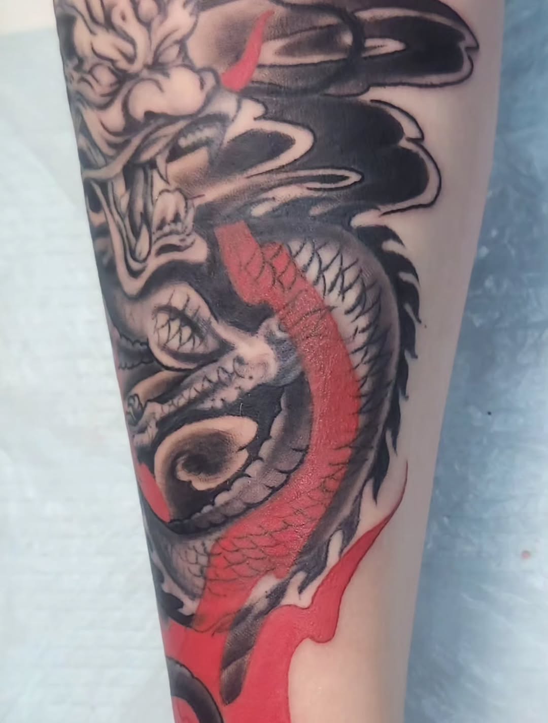 Tattoo by @timbishop_tattoos — japanese_irezumi, black_and_grey