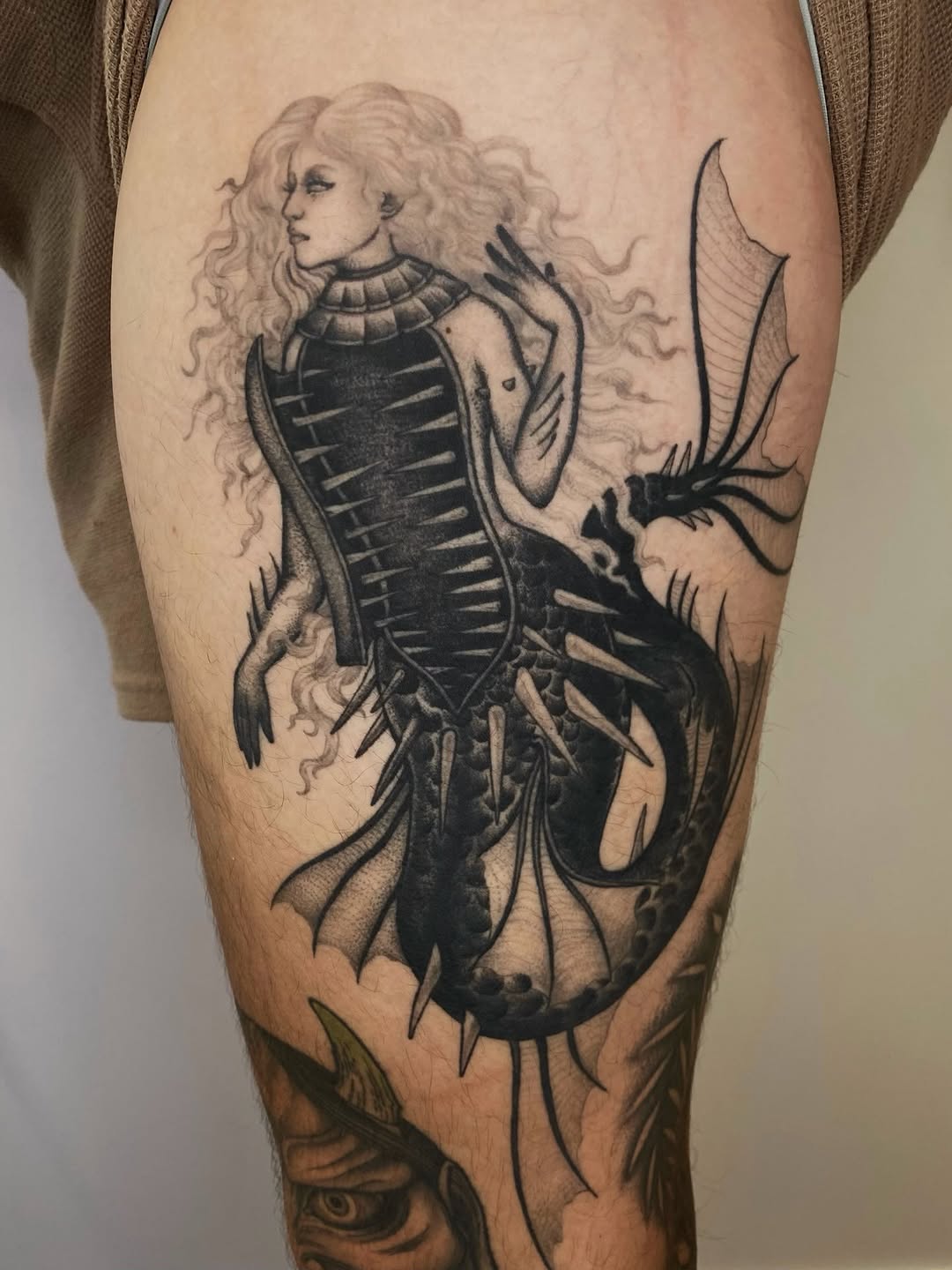 Tattoo by @meluusiine — black_and_grey, illustrative