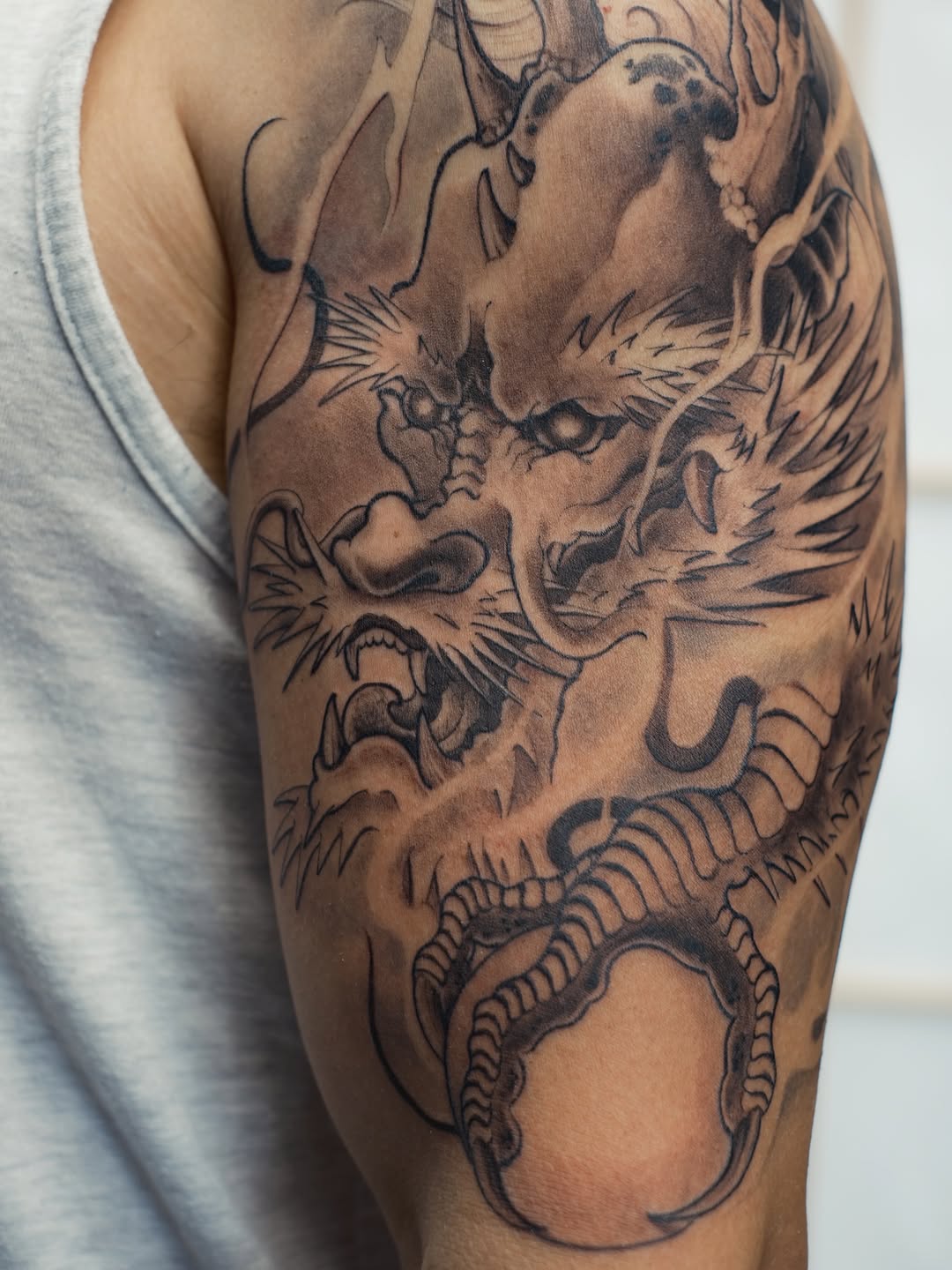 Tattoo by @billy.holistic โ japanese_irezumi, black_and_grey