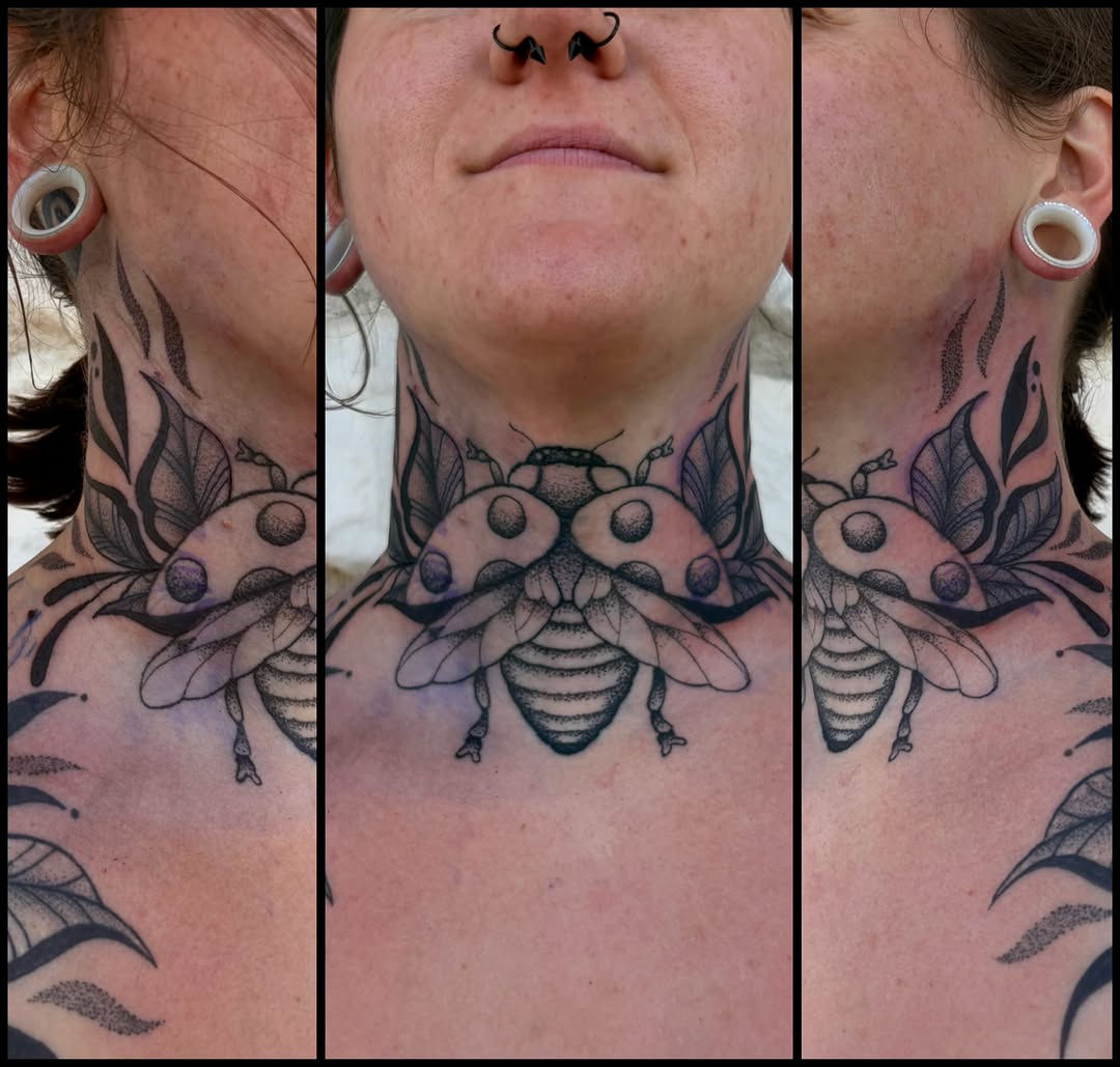 Tattoo by @katie.rosemarytattoos — black_and_grey, dotwork