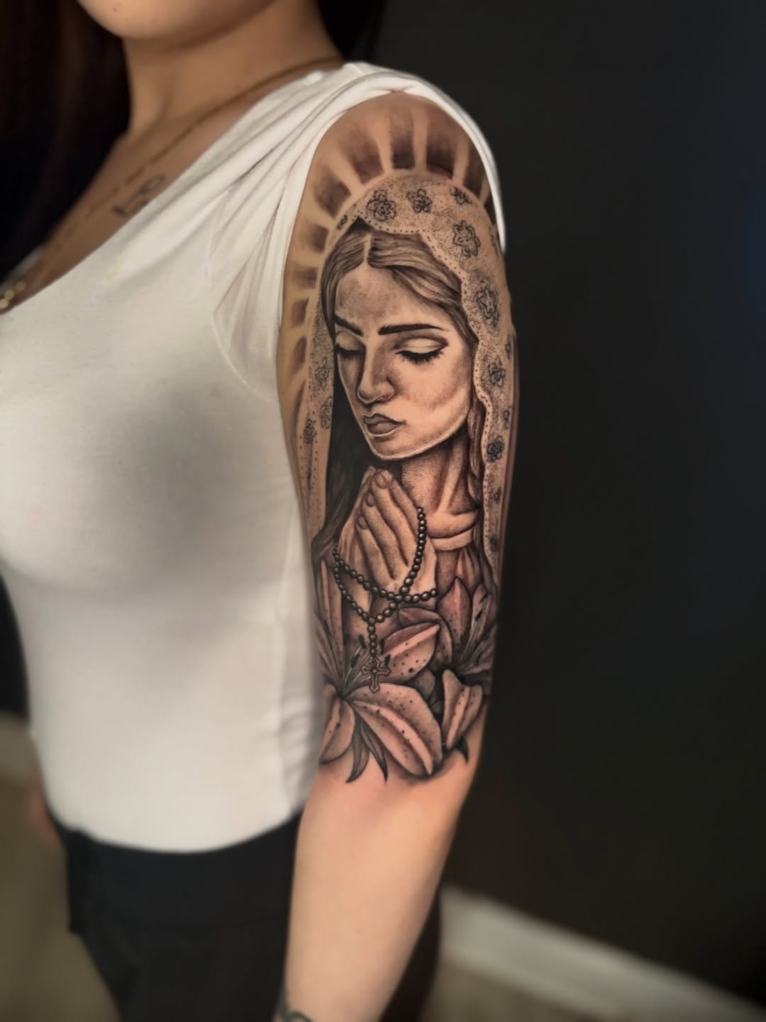Tattoo by @sincerelyinked — black_and_grey, realism