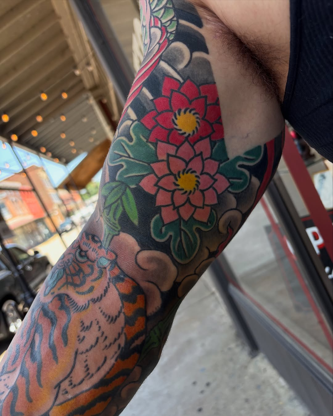 Tattoo by @jeffslacktattoo โ japanese_irezumi, black_and_grey