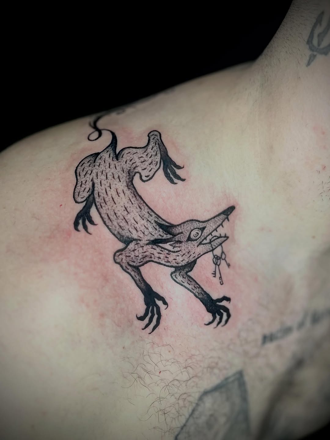Tattoo by @imaginary_rubbish — illustrative, black_and_grey