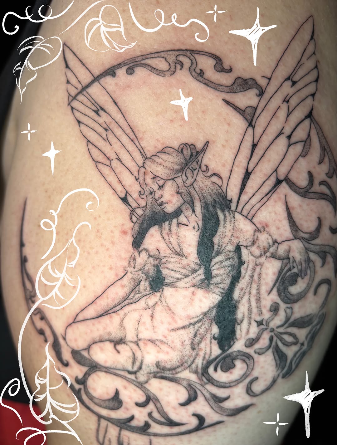 Tattoo by @fernwilds_tattoo โ illustrative, black_and_grey