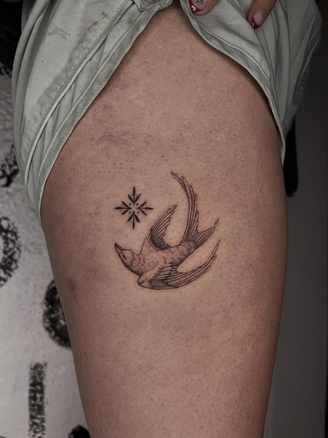 Tattoo by @ovarydose — fine_line, black_and_grey