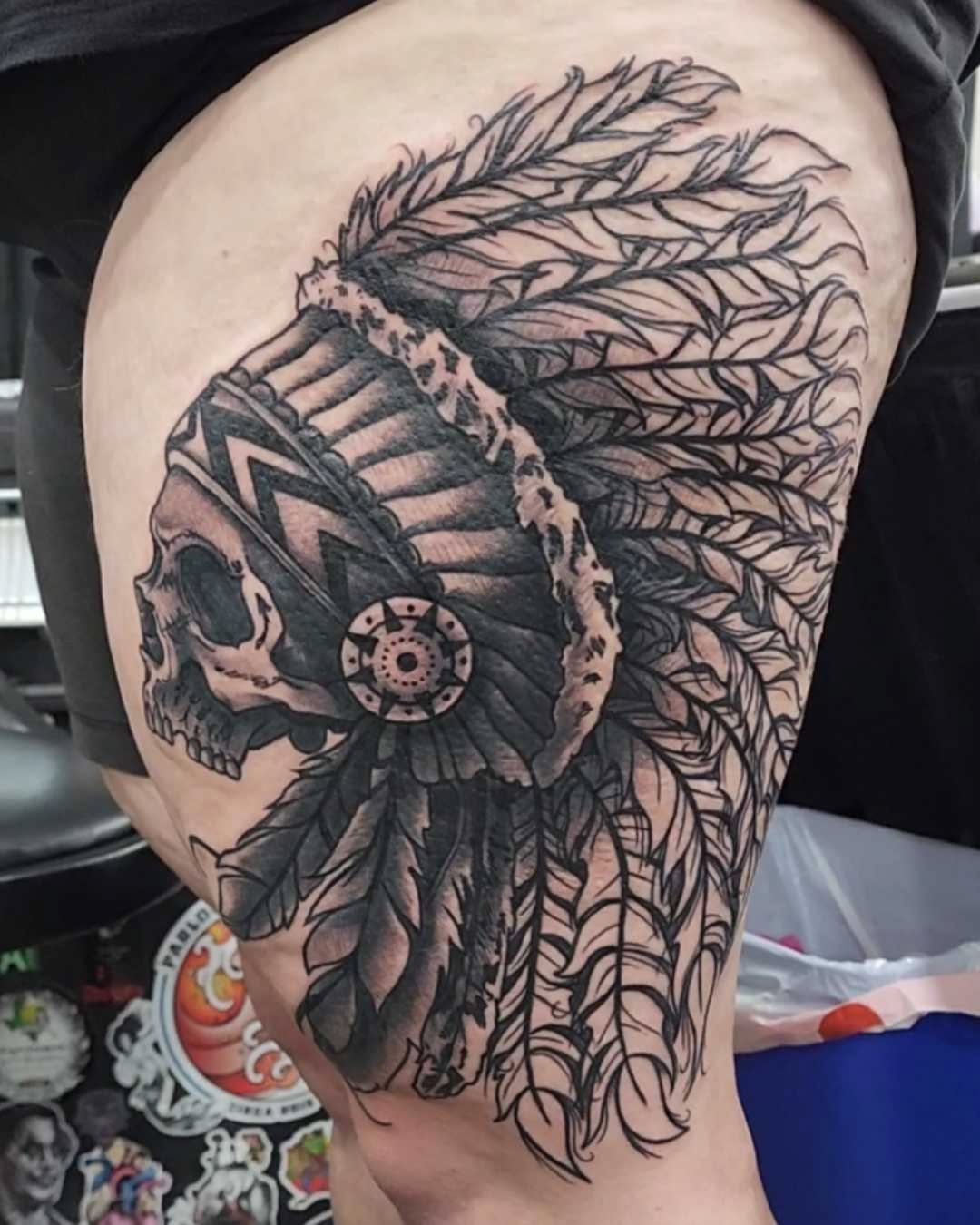 Tattoo by @cre8tionsink — black_and_grey, realism