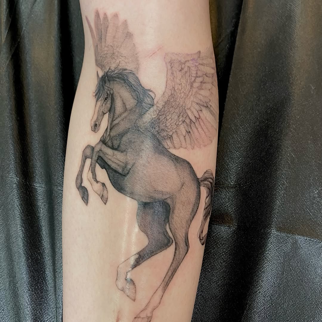 Tattoo by @alexaviolet.ink — realism, black_and_grey