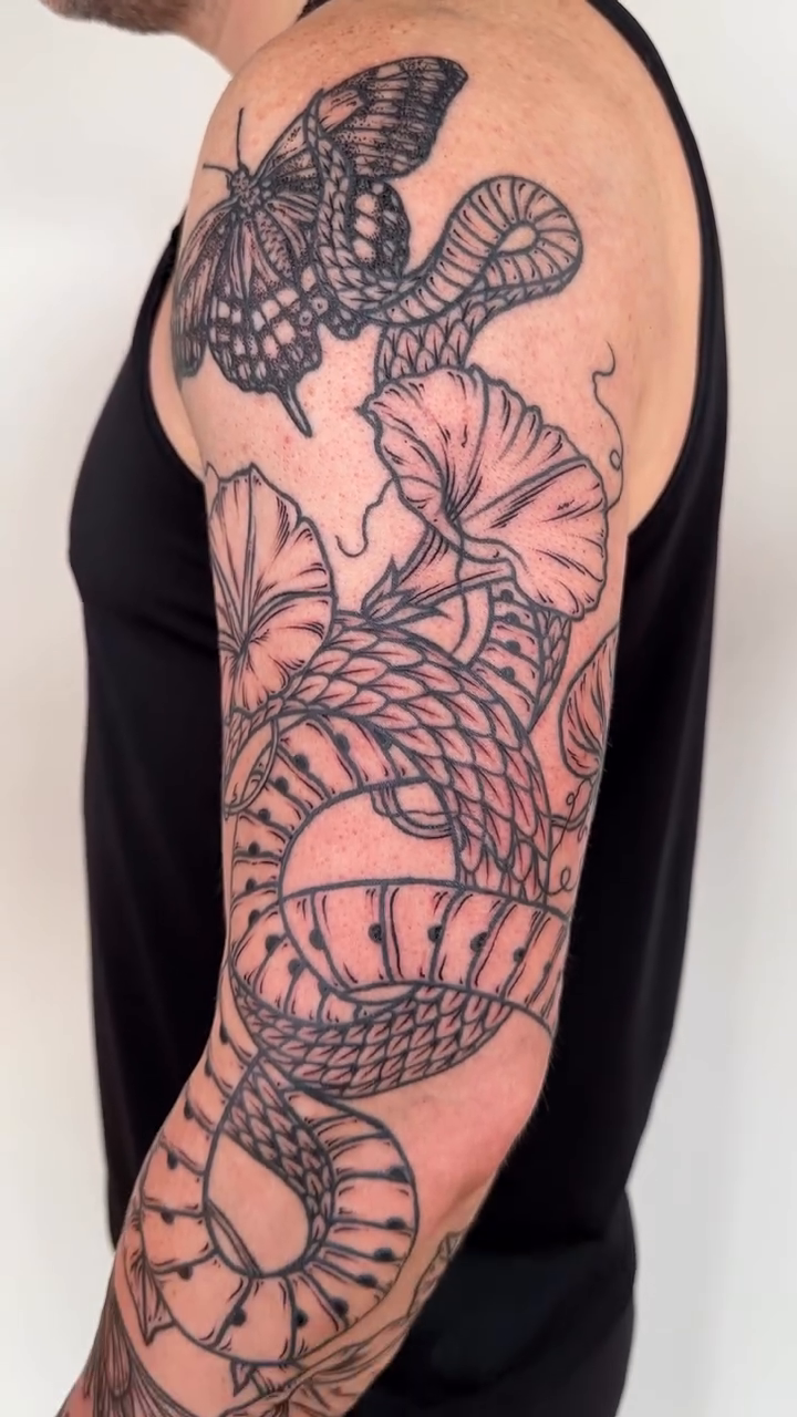 Tattoo by @rosalieocchino — japanese_irezumi, black_and_grey