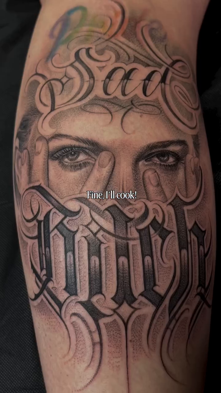 Tattoo by @ashtattooer — black_and_grey, chicano