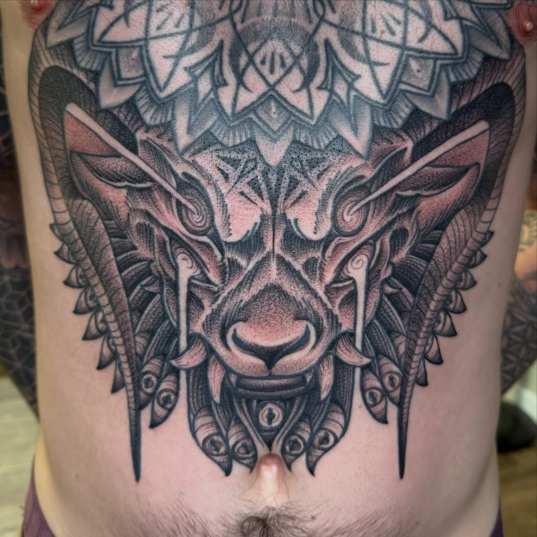 Tattoo by @chadmc509 — black_and_grey, ornamental
