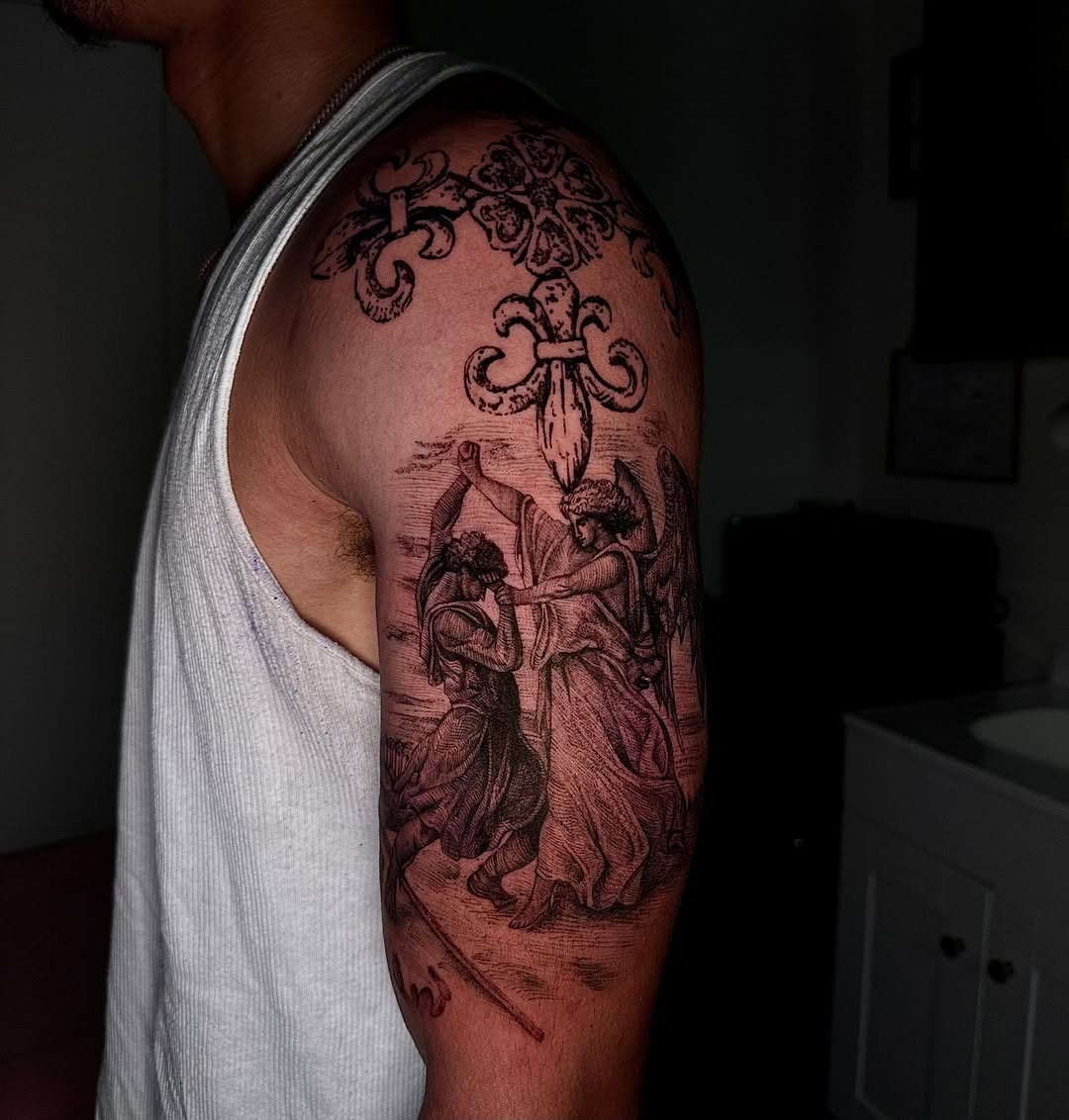 Tattoo by @noble.tattoos — black_and_grey, realism