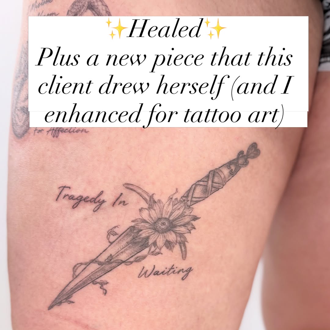 Tattoo by @yuri.tattooist — fine_line, lettering_script