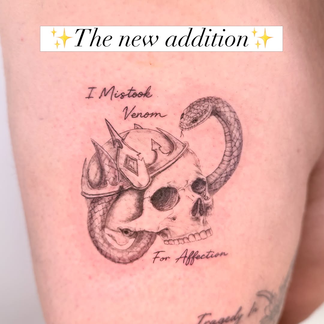 Tattoo by @yuri.tattooist — realism, lettering_script
