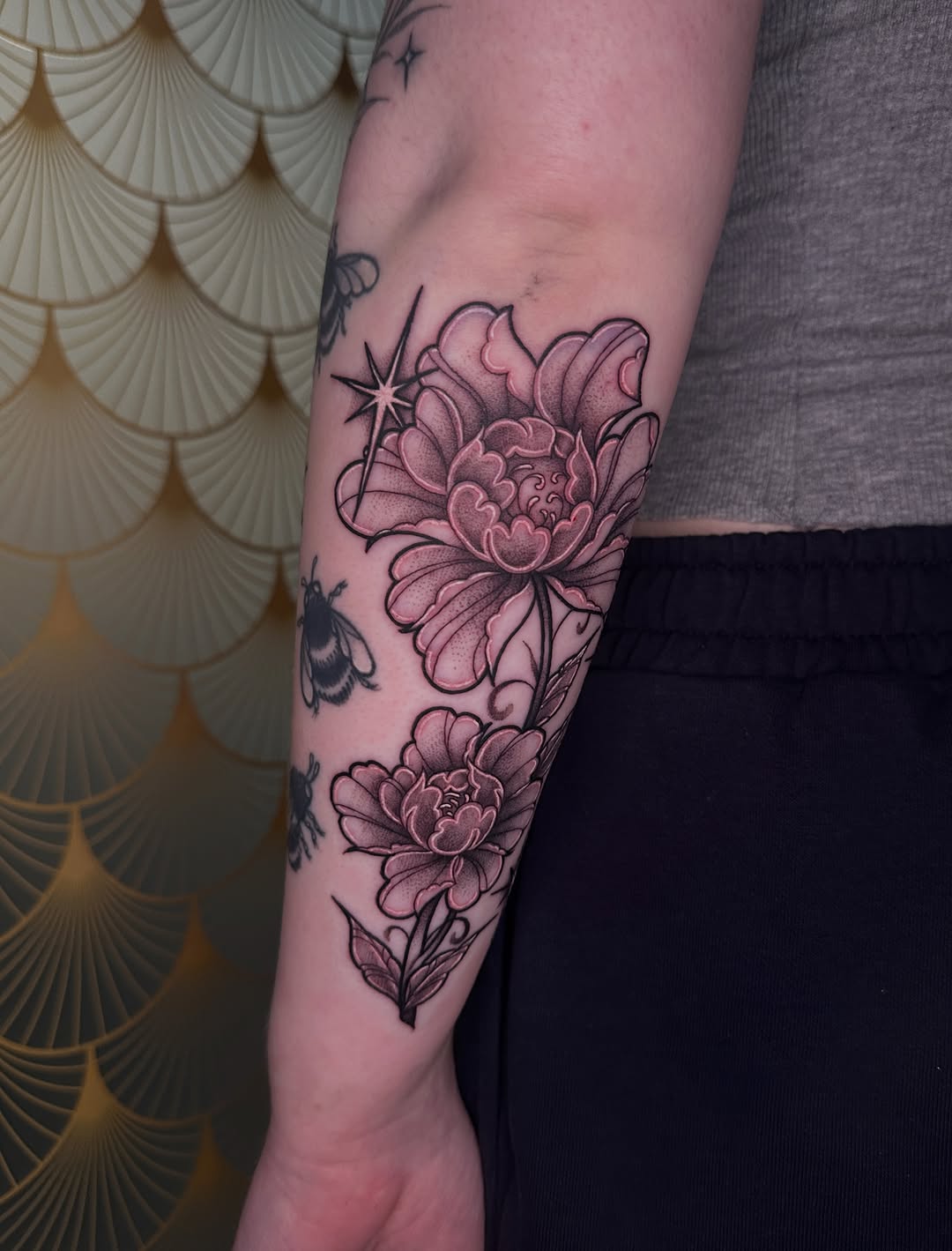 Tattoo by @inkedbyjoie — black_and_grey, fine_line