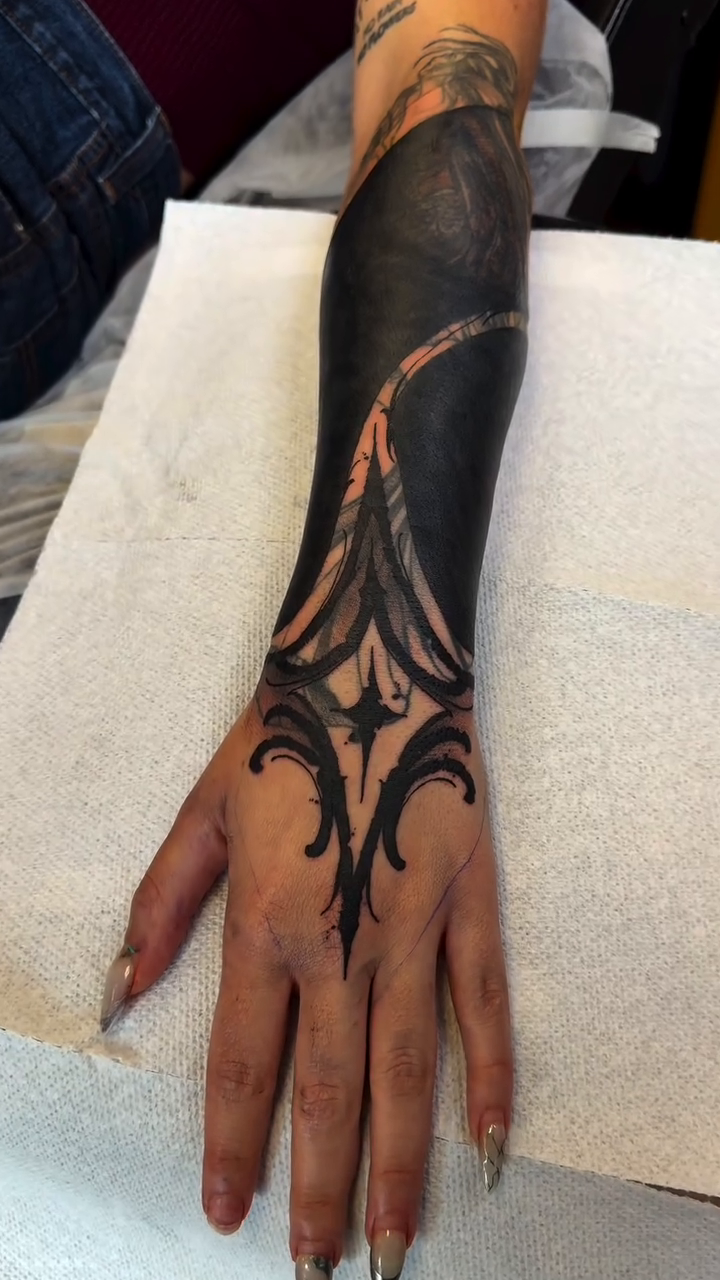 Tattoo by @hotmessnation — blackwork, ornamental