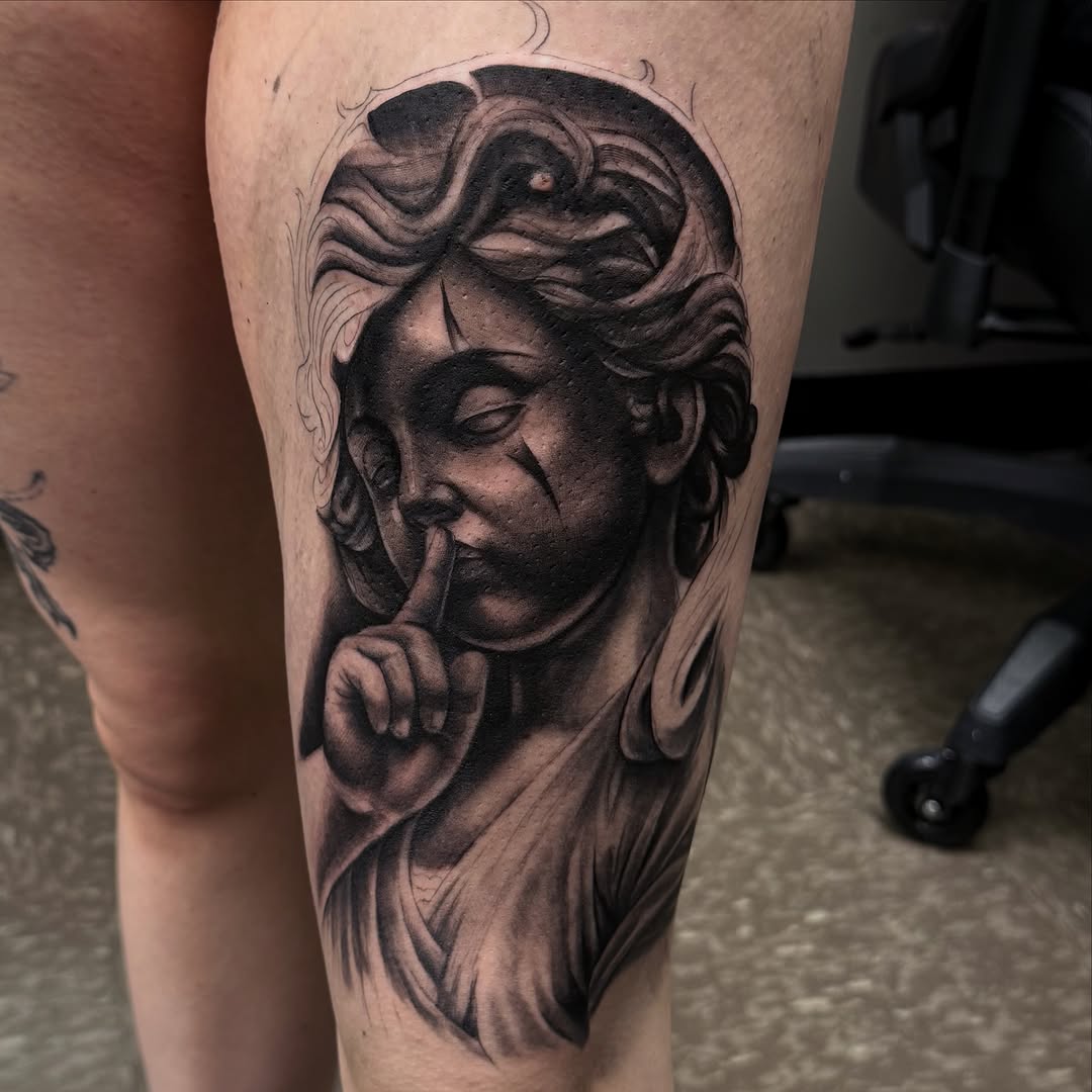 Tattoo by @arenastattoo — black_and_grey, realism