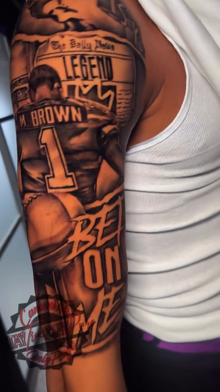 Tattoo by @camoni.nk — realism, lettering_script