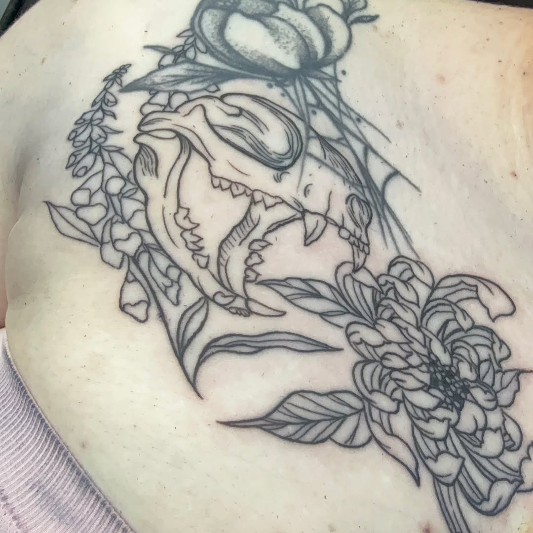 Tattoo by @toots_tattoos — illustrative, black_and_grey