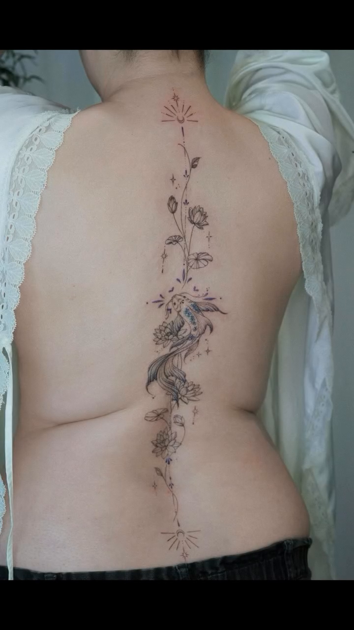 Tattoo by @aya_art.ink β fine_line, japanese_irezumi