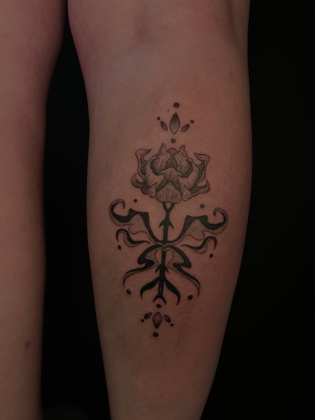 Tattoo by @juji.tattoos — black_and_grey, ornamental