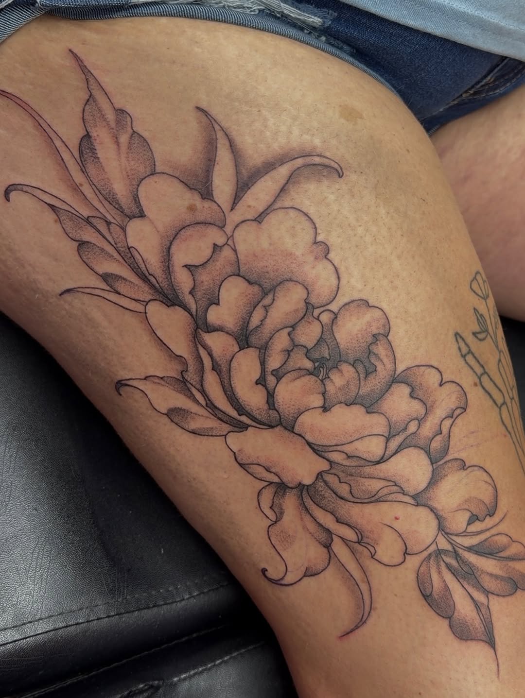 Tattoo by @tatsbycurtii — black_and_grey, dotwork