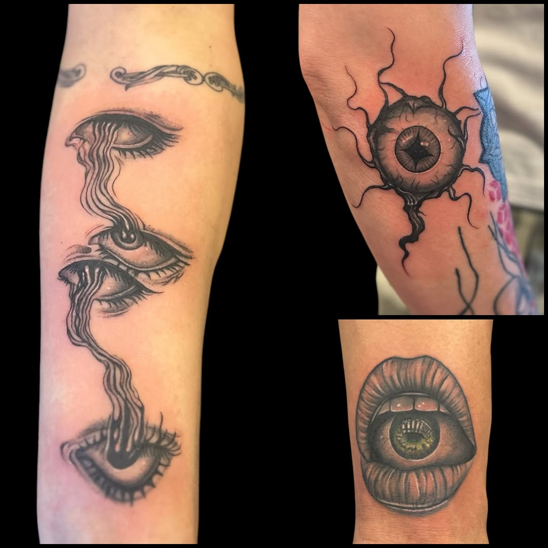 Tattoo by @tattyourface — black_and_grey, dark_realism
