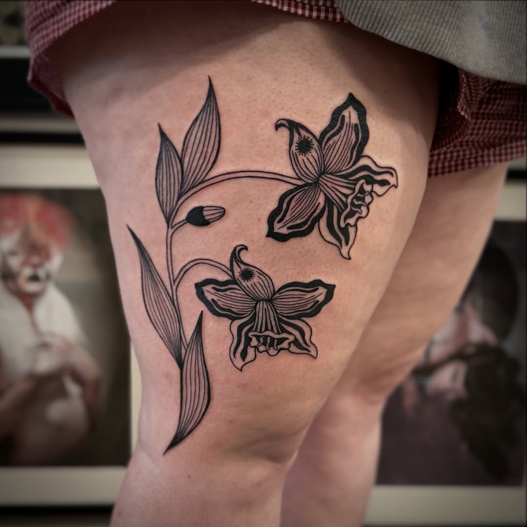 Tattoo by @jessalther — black_and_grey, fine_line