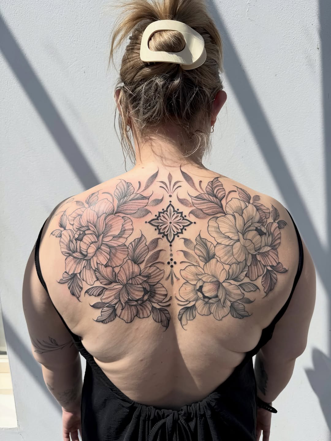Tattoo by @emmaloutattooxx — black_and_grey, ornamental