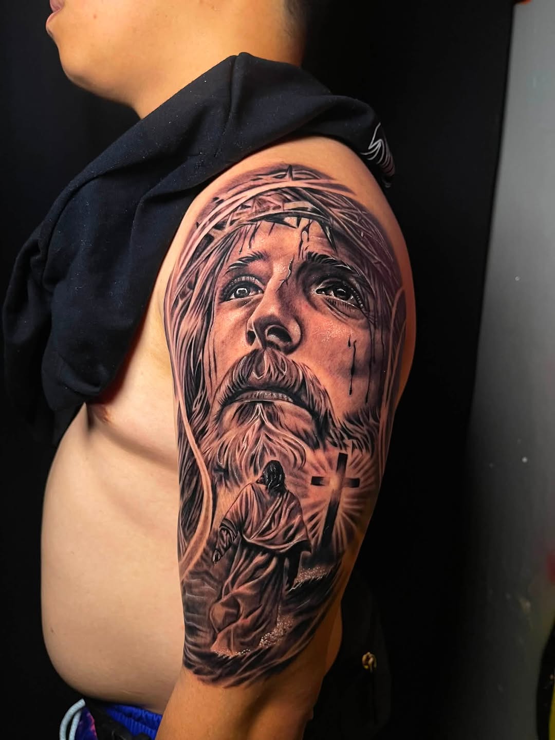 Tattoo by @saintstatts — realism, black_and_grey