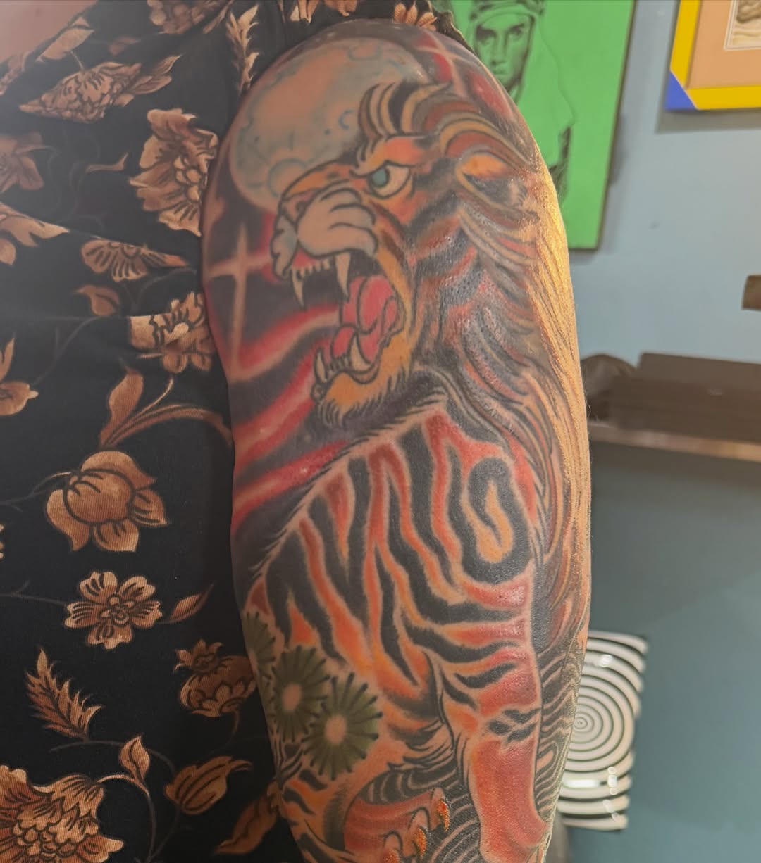 Tattoo by @cyborgbrains — japanese_irezumi, black_and_grey