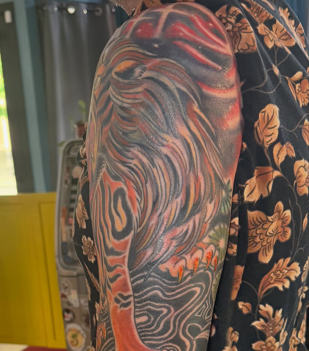 Tattoo by @cyborgbrains — japanese_irezumi, black_and_grey