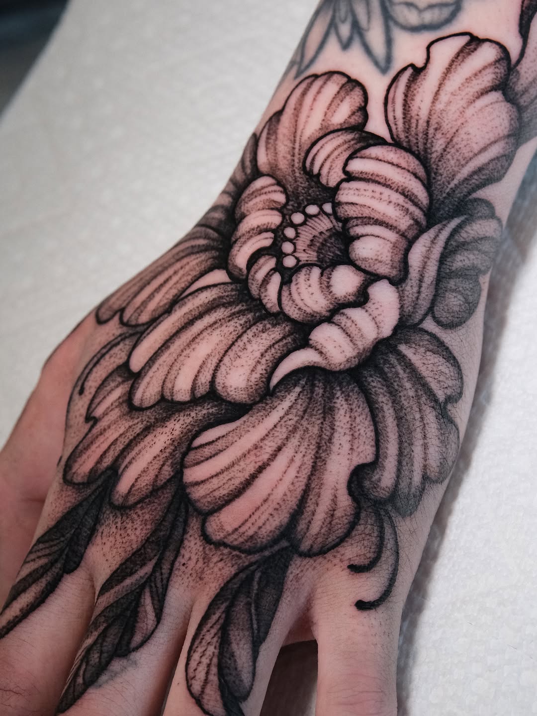 Tattoo by @da.gloom — dotwork, black_and_grey