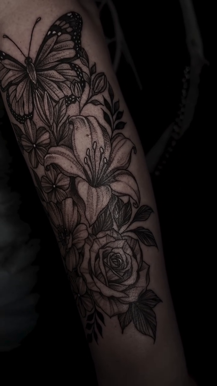Tattoo by @kasey.tattoos — black_and_grey, realism