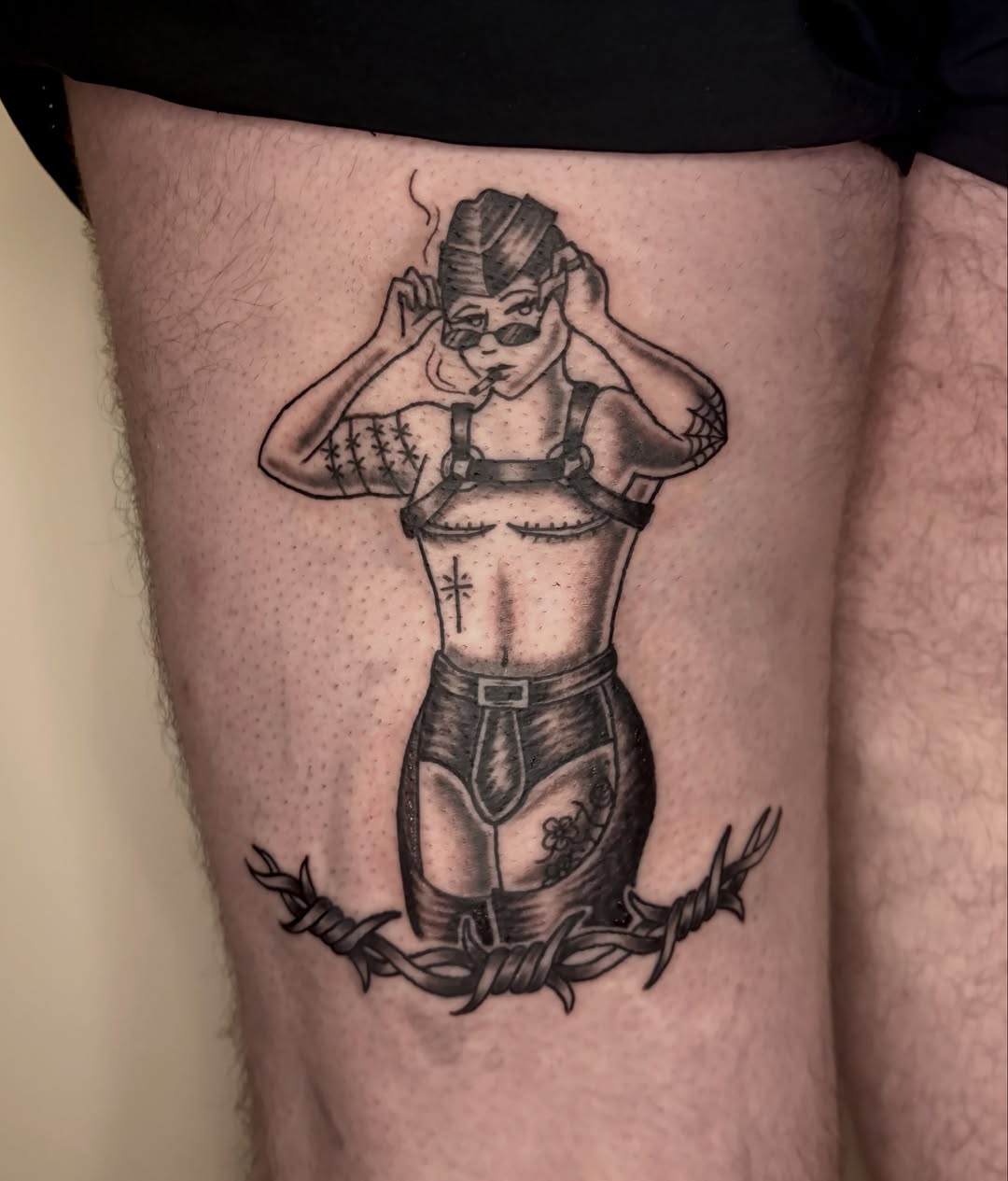 Tattoo by @the.end.illustration — black_and_grey, chicano